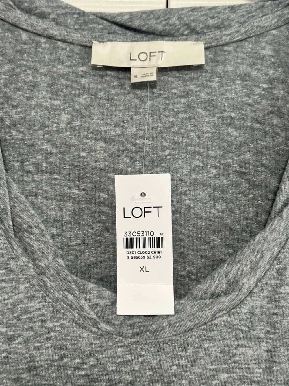 Ann Taylor LOFT Twist Scoop‎ Neck Tank Top in Coastal Grey Size XL NWT - Picture 3 of 5